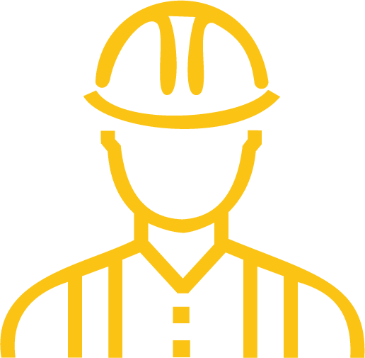 AllTek Staffing Construction Graphic - graphic outline of a construction worker