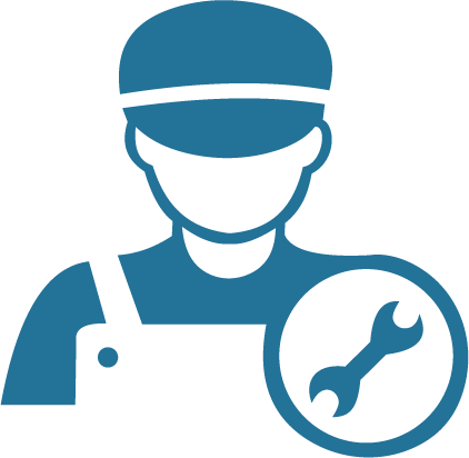 TOPS Staffing General & Skilled Assembly graphic - graphic of a laborer with a wrench next to them